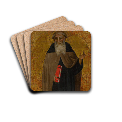 A male saint, possibly SaintAnthony Abbot by Cenni di Francesco di Ser Cenni Drink Coasters - set of 4