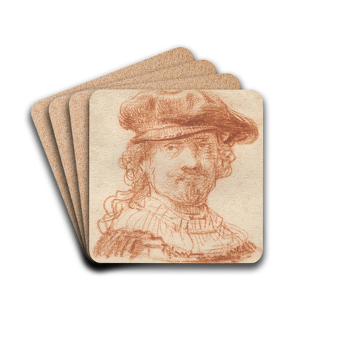 Self-Portrait by Rembrandt van Rijn Drink Coasters - set of 4