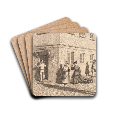 Et gadehjrne Illustration til Linearperspectiven , Tavle VII by Christoffer Wilhelm Eckersberg Drink Coasters - set of 4