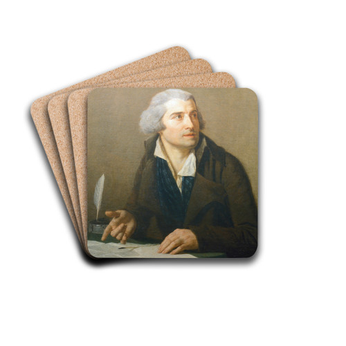 Marie Joseph Chentier by Jean Franois Hu Drink Coasters - set of 4 Marie Joseph Chentier by Jean Franois Hu Drink Coasters - set of 4