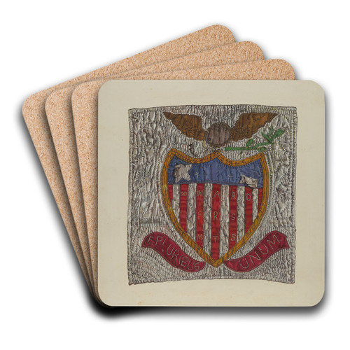 Block from Friendship Quilt by Florence Truelson Art Drink Coaster set