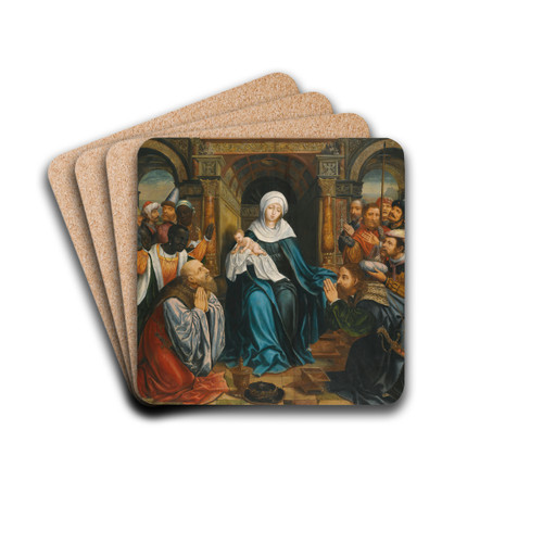 The Adoration Of The Magi by Antwerp Follower of Quentin Massys Drink Coasters - set of 4