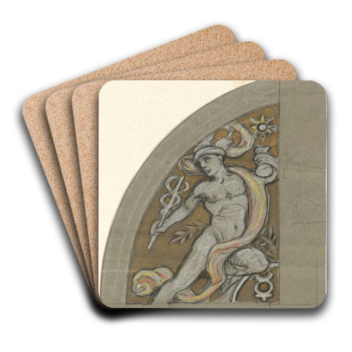 Study forMercury by Elihu Vedder Art Drink Coaster set