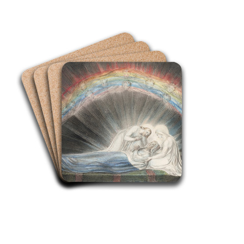 The Death of Saint Joseph by William Blake Drink Coasters - set of 4