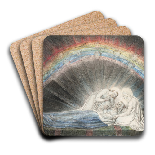 The Death of Saint Joseph by William Blake Art Drink Coaster set