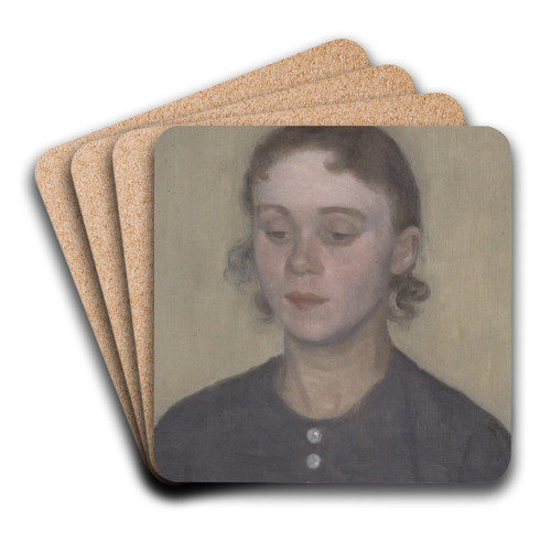 The Artist's Wife, Ida Hammershi, ne Ilsted by Vilhelm Hammershi Art Drink Coaster set