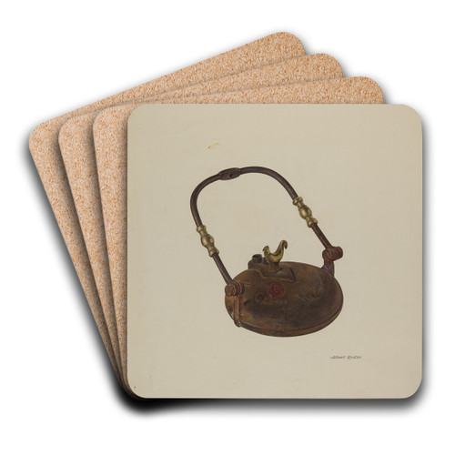 Camp Lamp by Albert Rudin Art Drink Coaster set