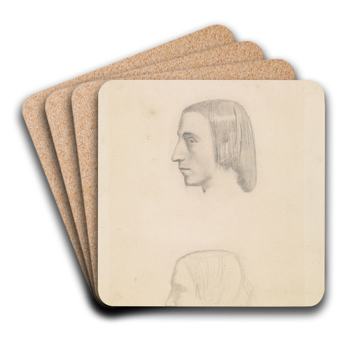 Isabella - Head, Study of Servant by Sir John Everett Millais Art Drink Coaster set Isabella - Head, Study of Servant by Sir John Everett Millais Art Drink Coaster set