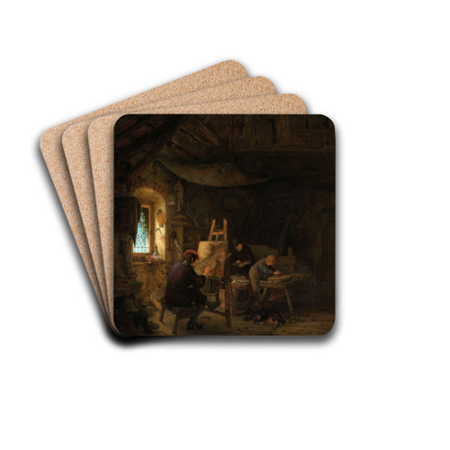 The Painters Studio by Adriaen van Ostade Drink Coasters - set of 4