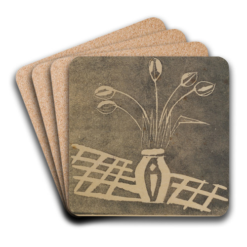 Tulips in a vase by Raymond McIntyre Art Drink Coaster set