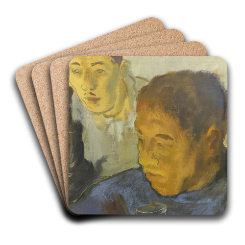 Double Portrait by Alexander Evgenievich Yakovlev Art Drink Coaster set Double Portrait by Alexander Evgenievich Yakovlev Art Drink Coaster set