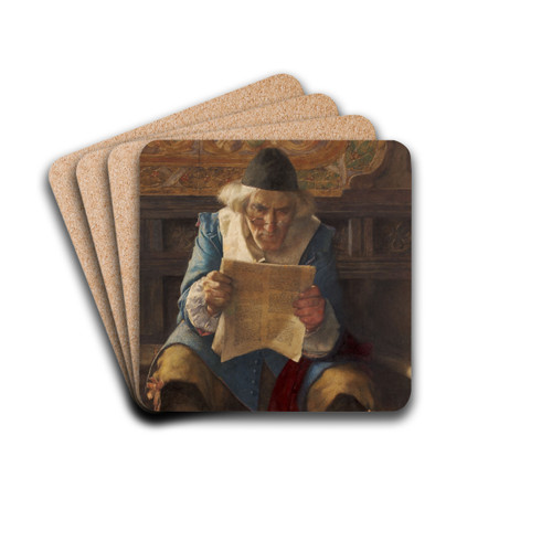 Reading The Letter by William John Wainwright Drink Coasters - set of 4 Reading The Letter by William John Wainwright Drink Coasters - set of 4