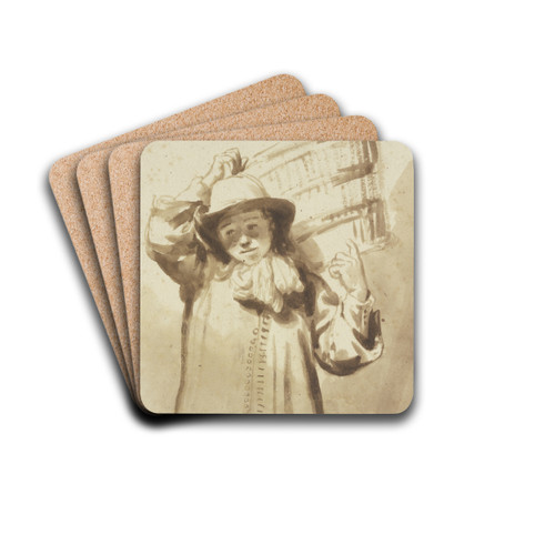 Boy carrying a basket by Gerbrand van den Eeckhout Drink Coasters - set of 4
