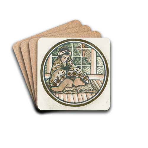 Zittende Japanse vrouw by Lucien Pissarro Drink Coasters - set of 4