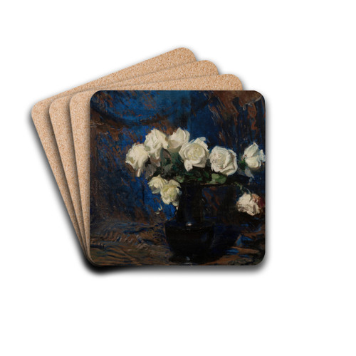 White Roses by Leon Wyczkowski Drink Coasters - set of 4