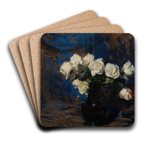 White Roses by Leon Wyczkowski Art Drink Coaster set