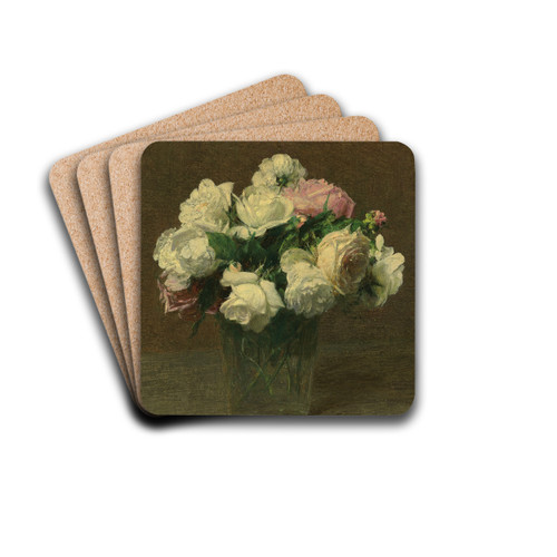 Roses by Henri Fantin-Latour Drink Coasters - set of 4