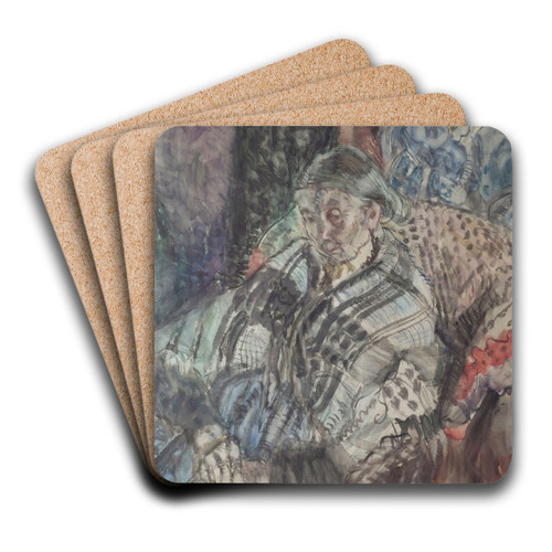 Breton Peasant by Frances Hodgkins Art Drink Coaster set Breton Peasant by Frances Hodgkins Art Drink Coaster set