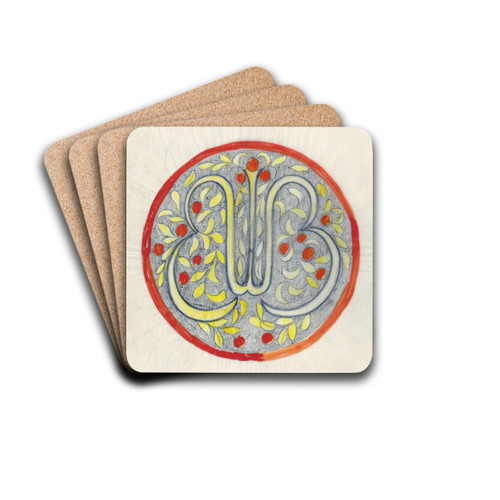 Ontwerp voor een bord met WB by Carel Adolph Lion Cachet Drink Coasters - set of 4