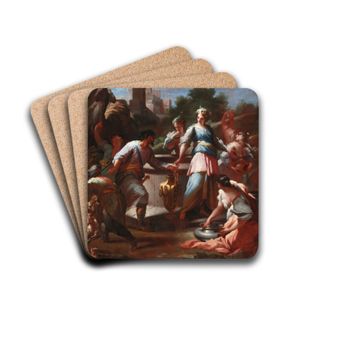 Rebecca At The Well by Giovanni Battista Ranieri Del Pace Drink Coasters - set of 4