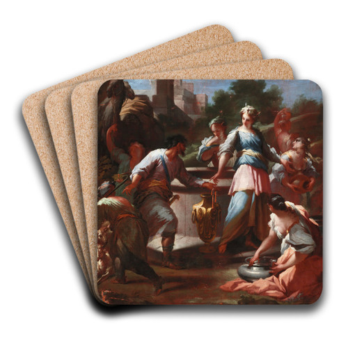 Rebecca At The Well by Giovanni Battista Ranieri Del Pace Art Drink Coaster set