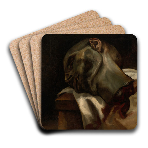 Head of a Guillotined Man by Thodore Gricault Art Drink Coaster set