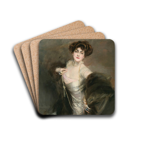 Portrait Of Diaz Albertini by Giovanni Boldini Drink Coasters - set of 4