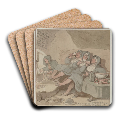Christmas Eve by Thomas Rowlandson Art Drink Coaster set