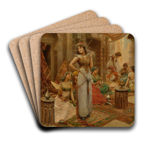 Harem Beauties at Market by Fabio Fabbi Art Drink Coaster set