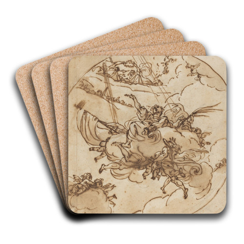 The Apotheosis of San Vitale by Ubaldo Gandolfi Art Drink Coaster set