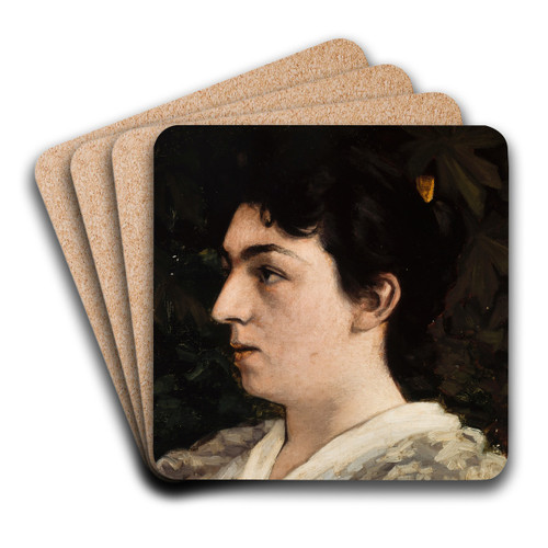 Portrait of Frida Schytte by Valdemar Schnheyder Mller Art Drink Coaster set