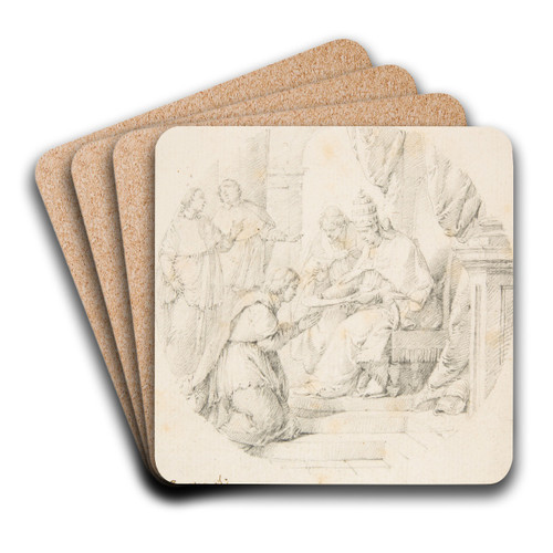 Angelo Maria Querini Created Cardinal by Benedict XIII by Francesco Zugno Art Drink Coaster set