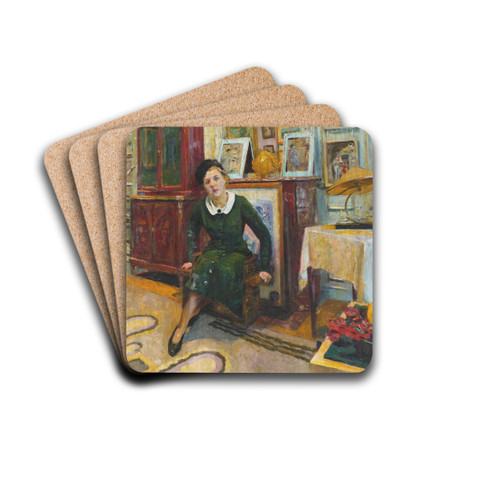 La Comtesse Lanskoy by douard Vuillard Drink Coasters - set of 4 La Comtesse Lanskoy by douard Vuillard Drink Coasters - set of 4
