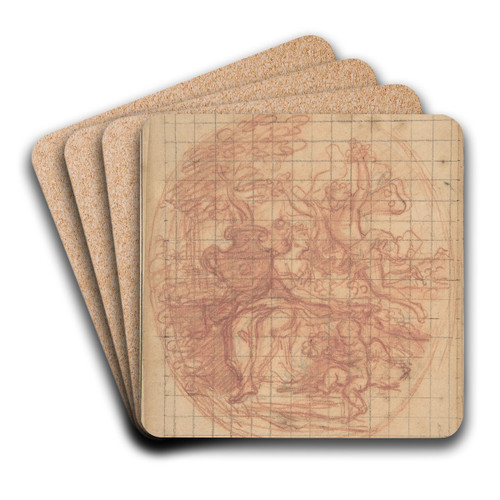 Zephyr and Flora by Antoine Coypel Art Drink Coaster set