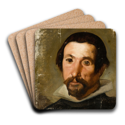 Portrait of a Man by Follower of Diego Velzquez Art Drink Coaster set
