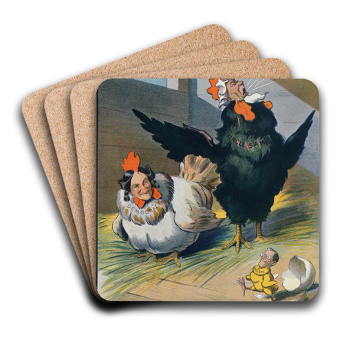 Hatched one at last by Louis Glackens Art Drink Coaster set Hatched one at last by Louis Glackens Art Drink Coaster set