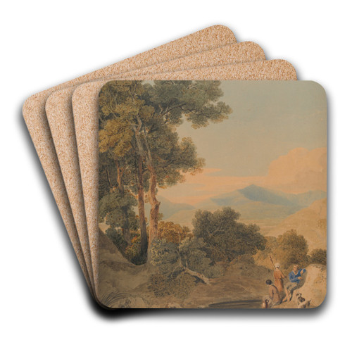Landscape with figures by William Havell Art Drink Coaster set Landscape with figures by William Havell Art Drink Coaster set