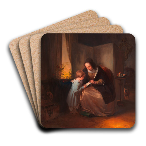 Das A-B-C by Josef Danhauser Art Drink Coaster set