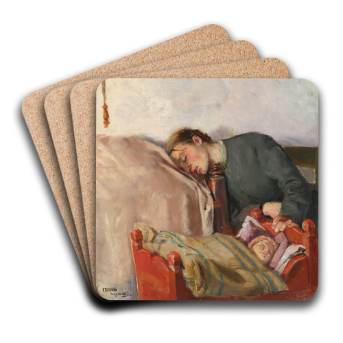 Mother and Child by Christian Krohg Art Drink Coaster set Mother and Child by Christian Krohg Art Drink Coaster set