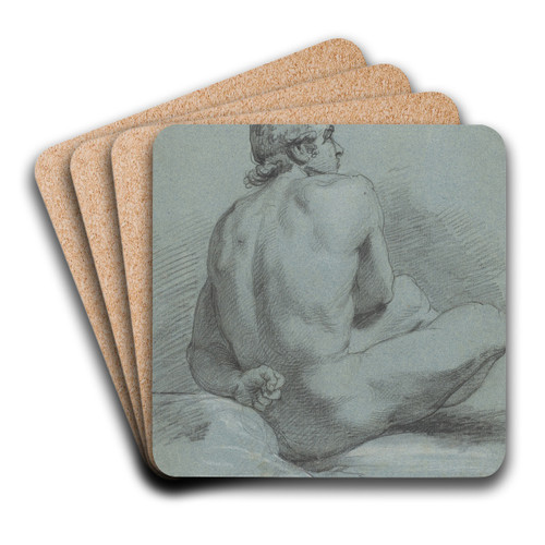 Seated Male Nude by Samuel Woodforde Art Drink Coaster set