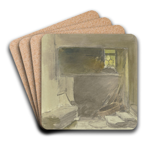 Innenraum eines Bauernhauses by Anton Burger Art Drink Coaster set