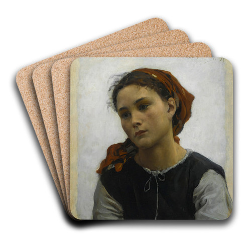 Innocente by Jules Breton Art Drink Coaster set