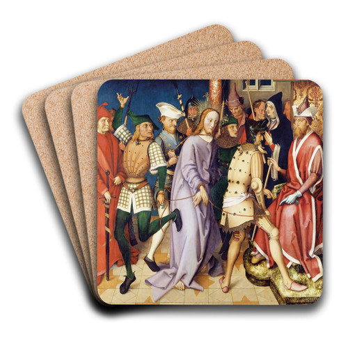 Christ before Pontius Pilate by Hans Holbein The Elder Art Drink Coaster set