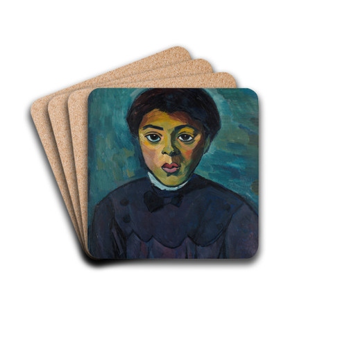 Portrait of a girl by Alexander Kanoldt Drink Coasters - set of 4