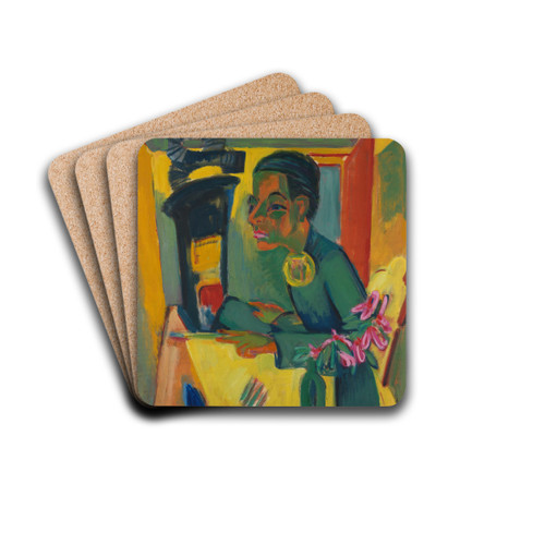 Der Maler (Selbstbildnis) by Ernst Ludwig Kirchner Drink Coasters - set of 4