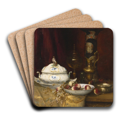 Still Life of Elegant Objects by Antoine Vollon Art Drink Coaster set Still Life of Elegant Objects by Antoine Vollon Art Drink Coaster set