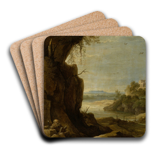 Southern Landscape with St Anthony the Hermit by David Teniers The Younger Art Drink Coaster set