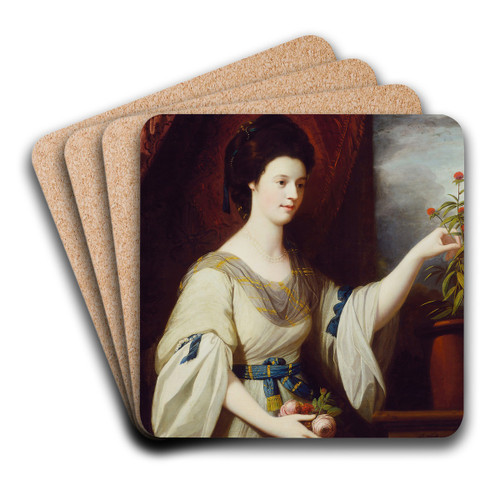 Portrait of Diana Mary Barker by Benjamin West Art Drink Coaster set