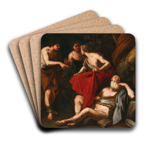 The Drunkenness of Noah by Luca Giordano Art Drink Coaster set