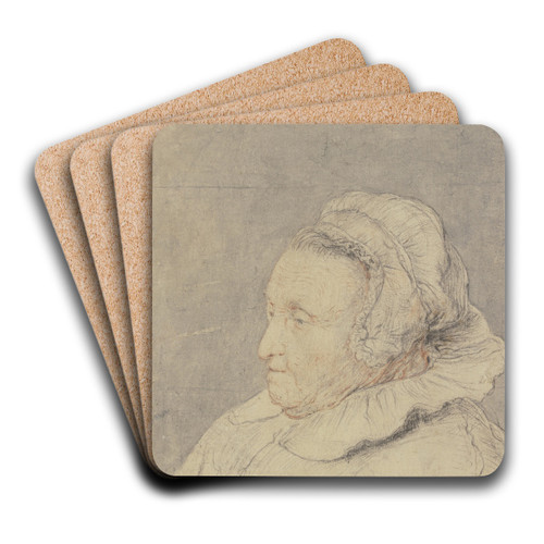 Head of an old woman by Jan Lievens Art Drink Coaster set